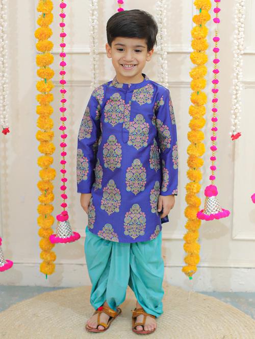 boys floral print kurta dhoti set - 20419023 - Very Small Image - 1