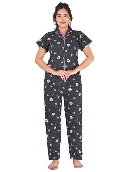 grey printed pyjama nightwear set - 20419562 - Very Small Image - 1