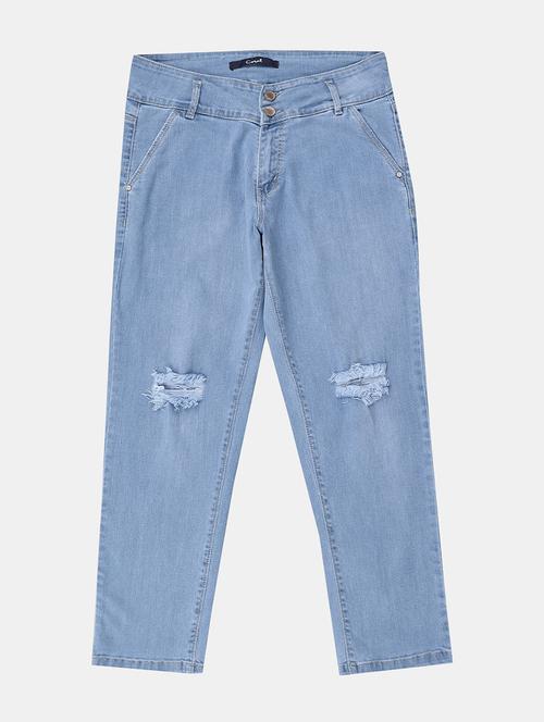 women light blue distress denim jean - 20419980 - Very Small Image - 1