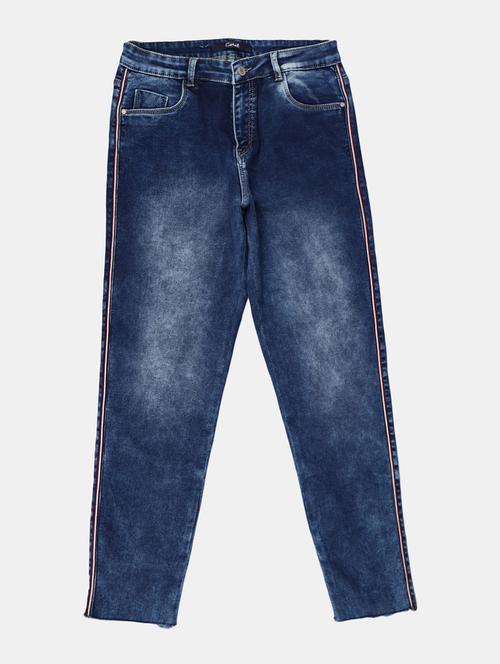 women dark blue high rise jean - 20419987 - Very Small Image - 1