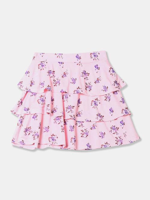 pink floral flared skirt - 20420914 - Very Small Image - 1