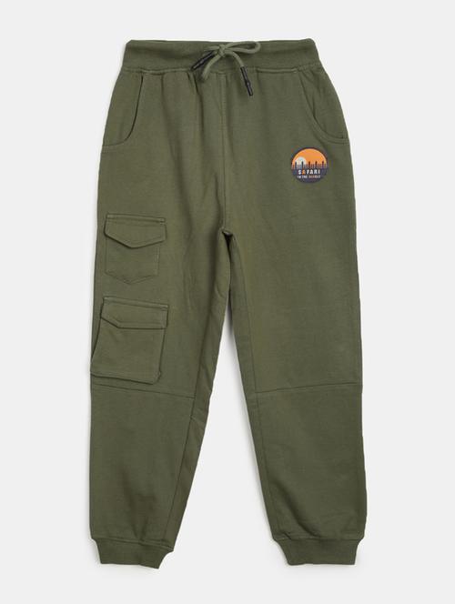 olive cotton blend casual cargos - 20421111 - Very Small Image - 1