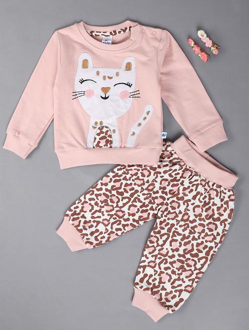 kids cotton full length twin set - 20421316 - Very Small Image - 1