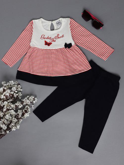 girls multi colored cotton twin set - 20421318 - Very Small Image - 1