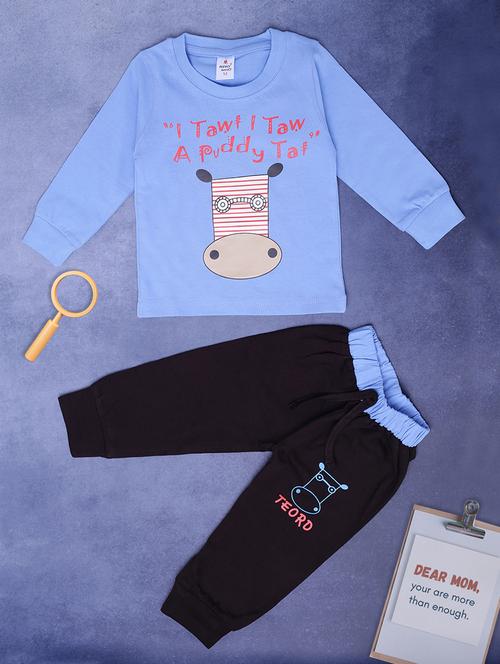 kids cotton full length twin sets - 20421372 - Very Small Image - 1
