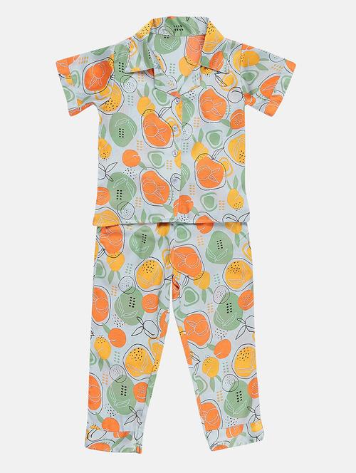 girls multi color cotton blend pyjama set - 20422344 - Very Small Image - 1