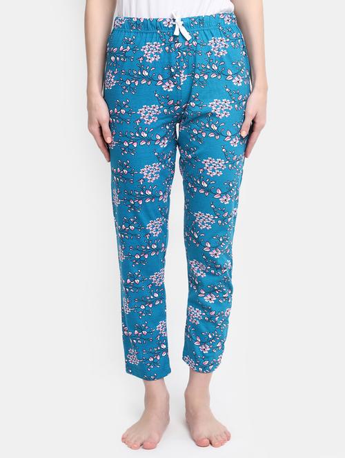 women multi color floral cotton yoga pants - 20422799 - Very Small Image - 1