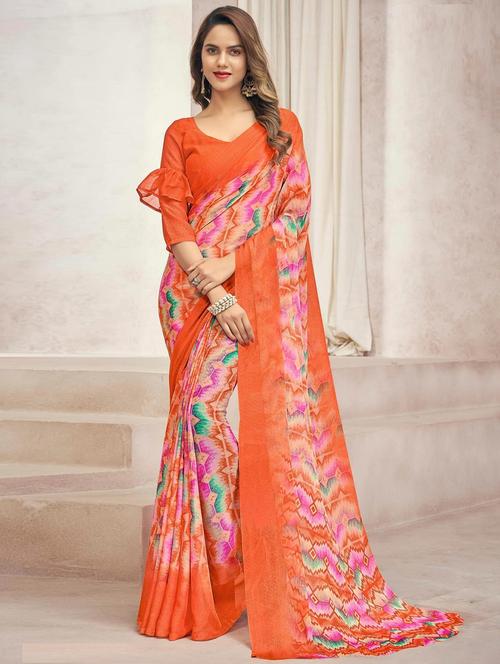 multi colored printed saree - 20423181 - Very Small Image - 1