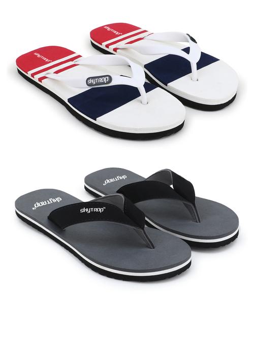 men pack of 2 color block slippers - 20424027 - Very Small Image - 1