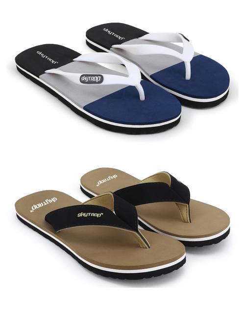 men pack of 2 color block slippers - 20424057 - Very Small Image - 1