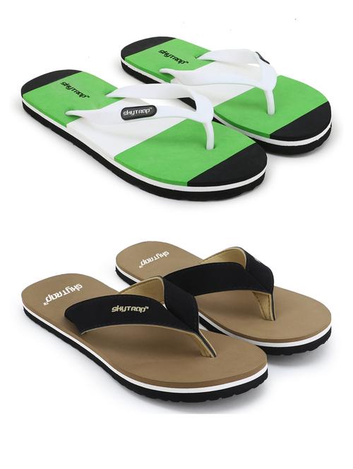 men pack of 2 color block slippers - 20424071 - Very Small Image - 1