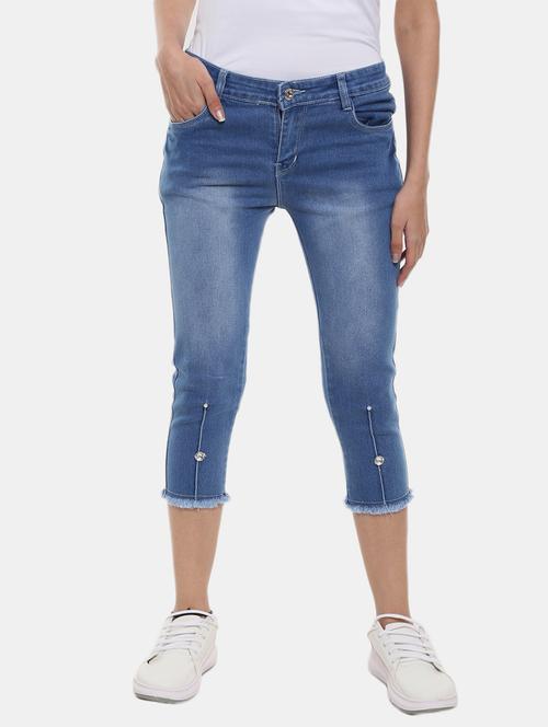 light blue denim capri - 20424245 - Very Small Image - 1
