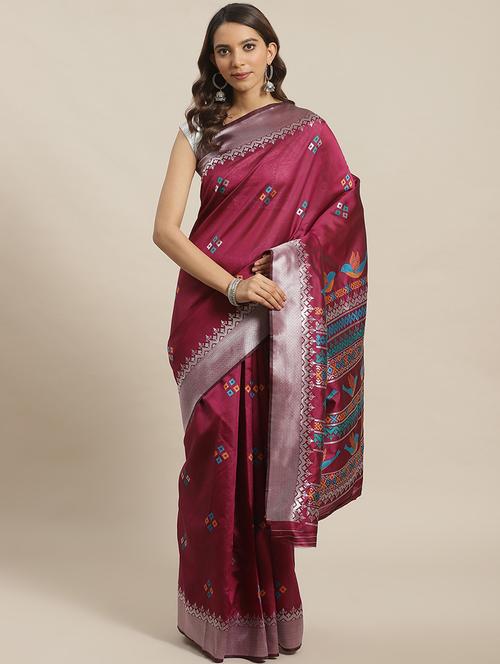 women's banarasi saree with blouse - 20424679 - Very Small Image - 1