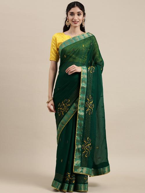 women's embroidered saree - 20424696 - Very Small Image - 1