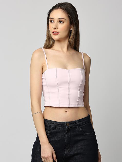 pink polyester crop top - 20424816 - Very Small Image - 1