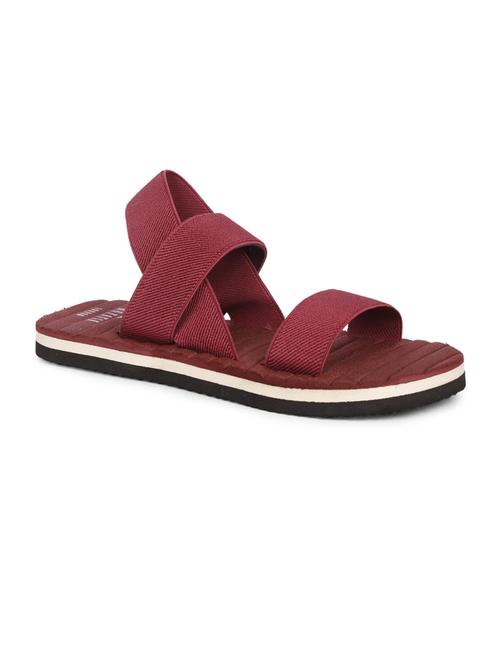 men solid maroon back strap sandal - 20425079 - Very Small Image - 1
