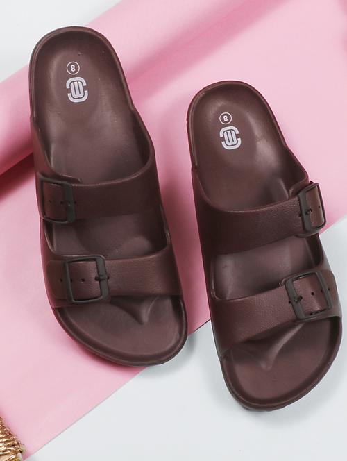 men solid brown slip on sandal - 20425097 - Very Small Image - 1