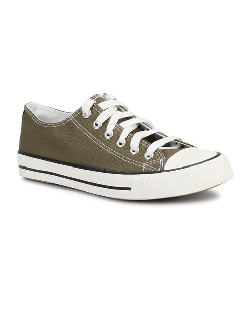 men solid olive lace up sneaker - 20425118 - Very Small Image - 1