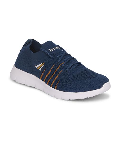 men self designed navy blue lace up sneaker - 20425132 - Very Small Image - 1