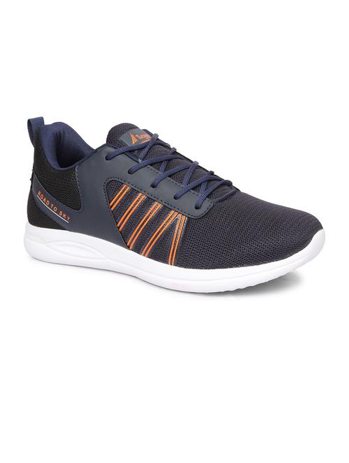 men solid navy blue lace up sneaker - 20425141 - Very Small Image - 1