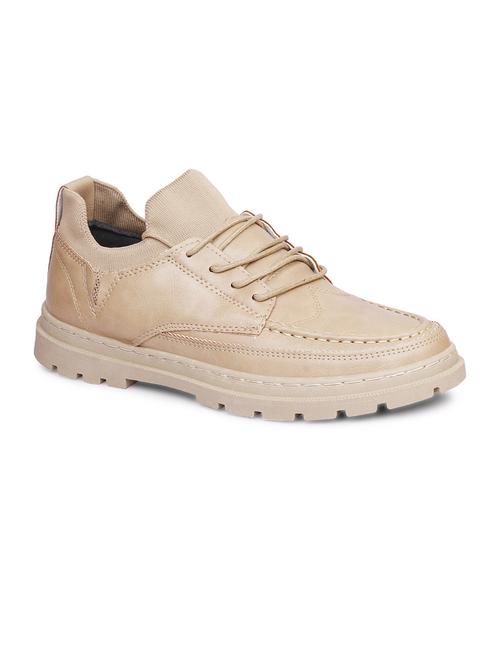 men solid beige lace up sneaker - 20425187 - Very Small Image - 1