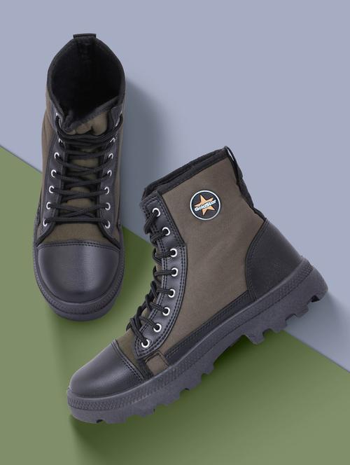men color block brown high ankle sneaker - 20425270 - Very Small Image - 1