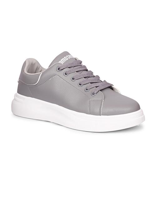 men solid grey lace up sneaker - 20425362 - Very Small Image - 1