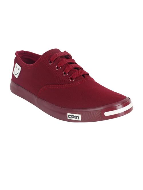 men solid maroon lace up sneaker - 20425374 - Very Small Image - 1
