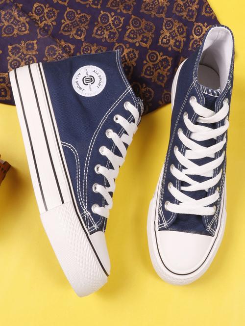navy canvas laceup sneakers - 20425607 - Very Small Image - 1