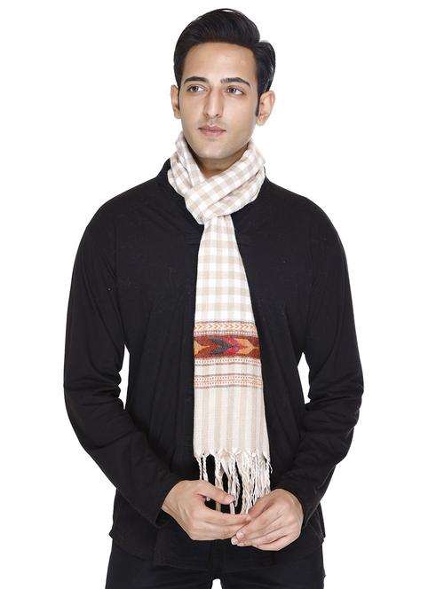 men multi colored checkered acrylic muffler - 20426082 - Very Small Image - 1