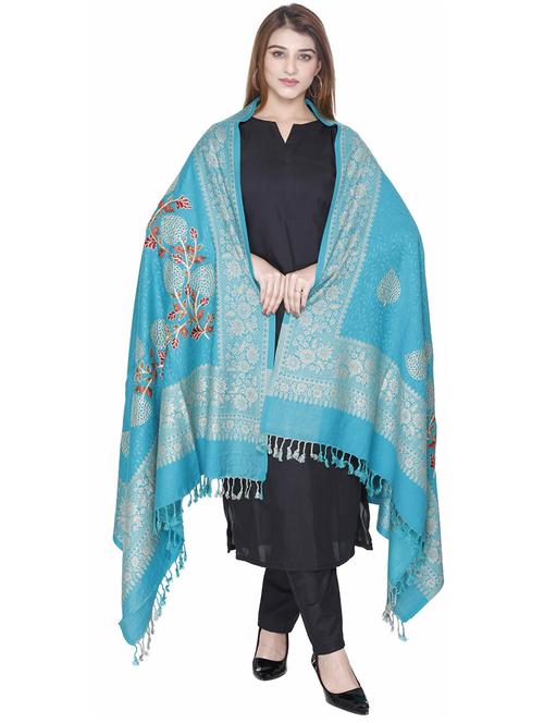manbhav self design acrylic jamavar shawl - 20426377 - Very Small Image - 1
