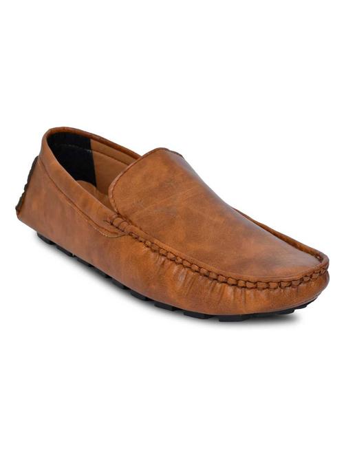 men solid tan slip on loafer - 20427001 - Very Small Image - 1