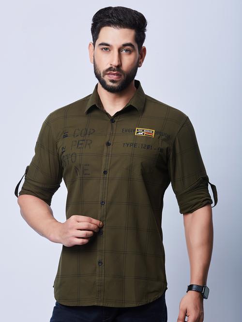 men cotton long sleeve casual shirt - 20427078 - Very Small Image - 1