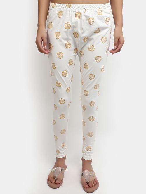 off white foil print cotton legging - 20428175 - Very Small Image - 1
