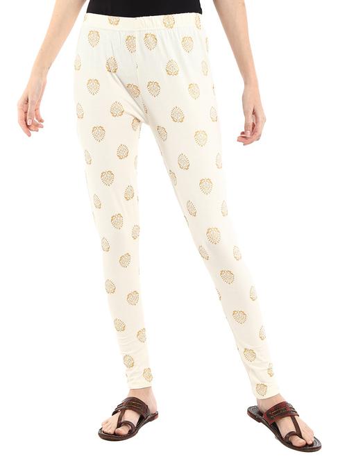 optic white foil print cotton legging - 20428201 - Very Small Image - 1