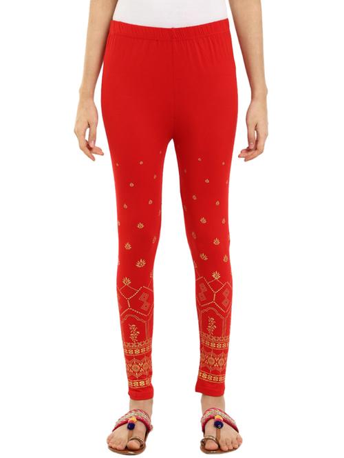 red printed cotton legging - 20428206 - Very Small Image - 1