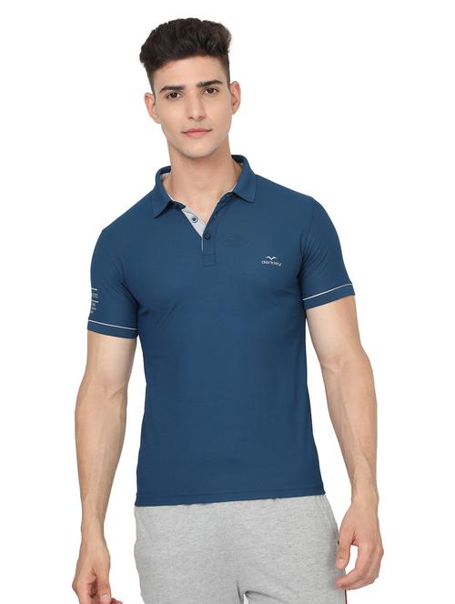 blue solid polo short sleeves t-shirt - 20428354 - Very Small Image - 1