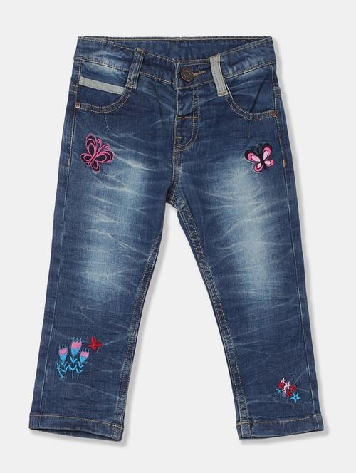 girls embroidered denim jeans - 20429042 - Very Small Image - 1