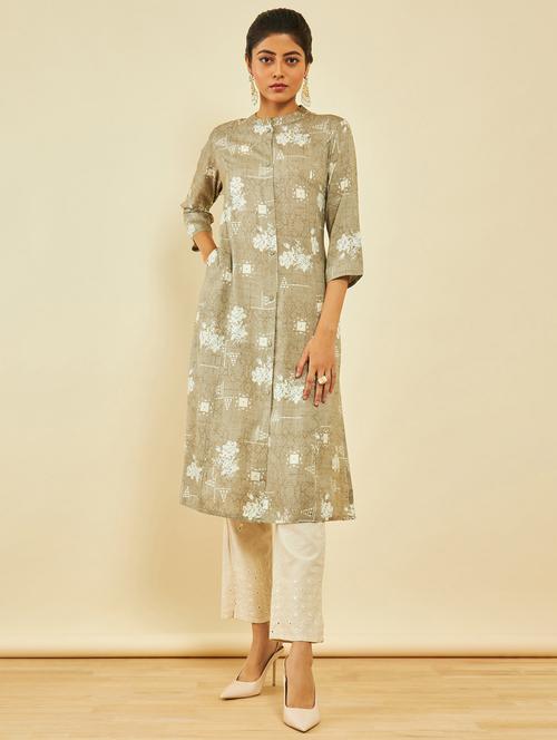 floral printed a-line kurta - 20429080 - Very Small Image - 1