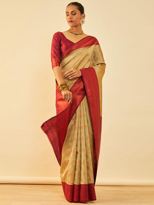 contrast border self design saree - 20429123 - Very Small Image - 1