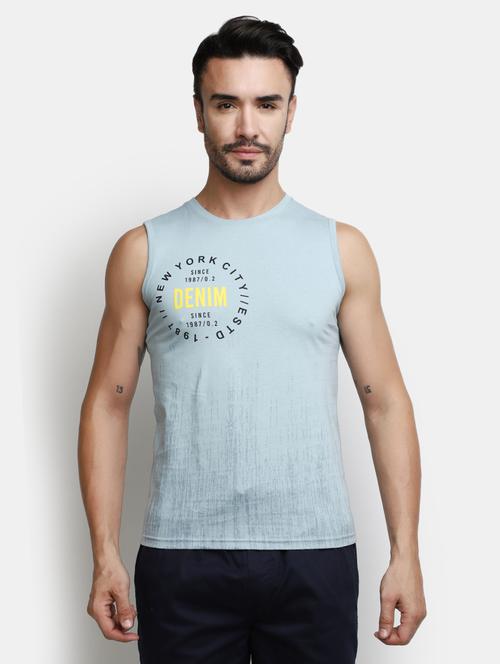 men typography print cotton vest - 20429429 - Very Small Image - 1