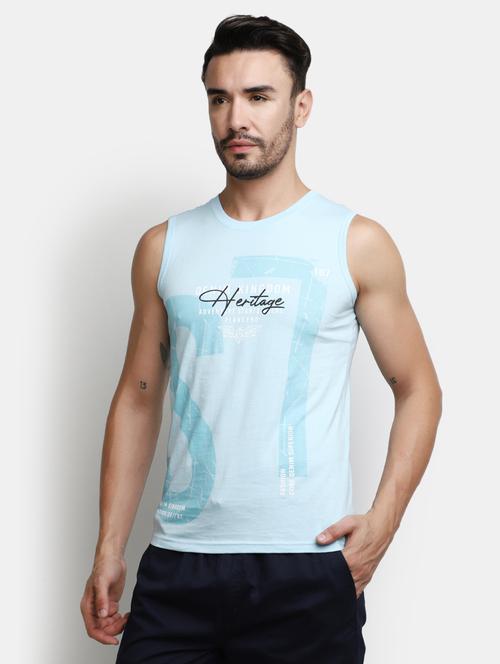 men typography print cotton vest - 20429430 - Very Small Image - 1