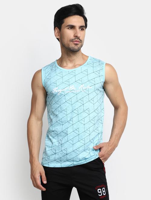 men geometric print cotton vest - 20429432 - Very Small Image - 1