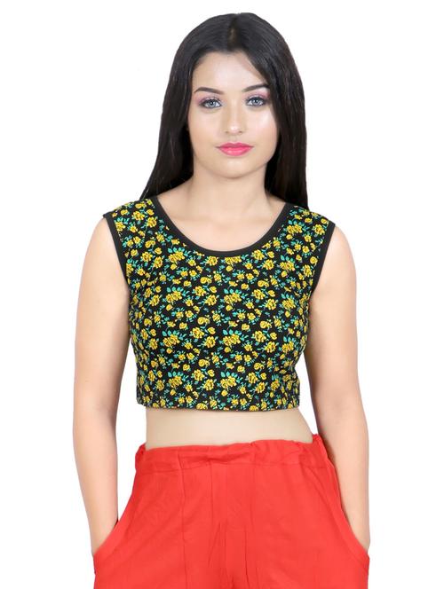 women black floral printed stitched blouse - 20429976 - Very Small Image - 1
