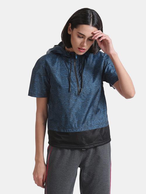 women blue cotton hooded sweatshirt - 20431192 - Very Small Image - 1