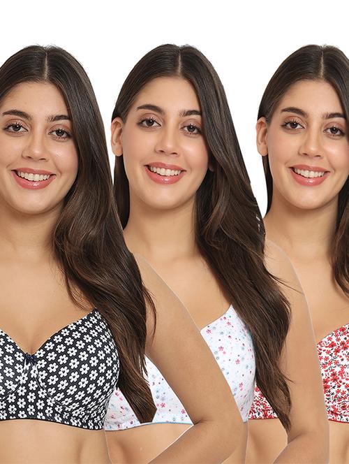 women pack of 3 printed t-shirt bra - 20431289 - Very Small Image - 1