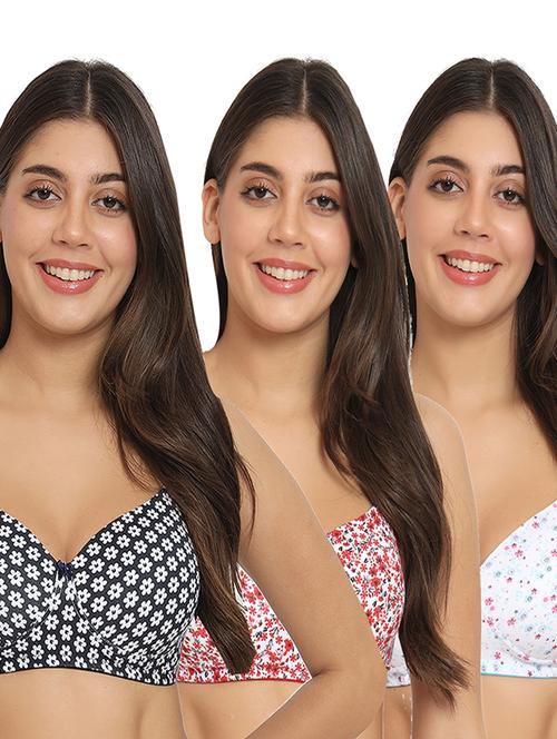 women pack of 3 printed t-shirt bra - 20431292 - Very Small Image - 1