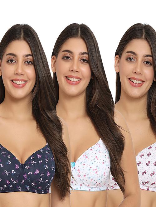 women pack of 3 printed t-shirt bra - 20431326 - Very Small Image - 1