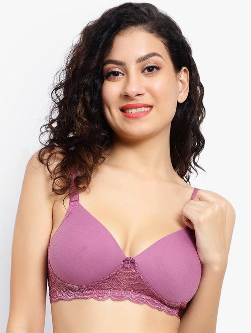 lavender cotton blend tshirt bra - 20431454 - Very Small Image - 1
