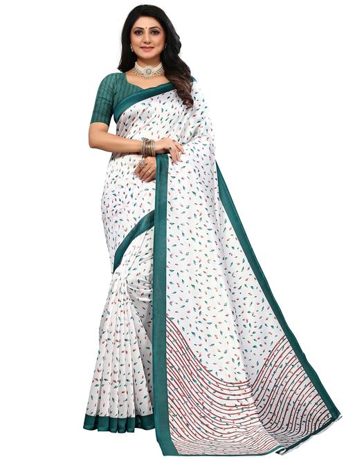 women's self design white colored saree with blouse - 20431509 - Very Small Image - 1